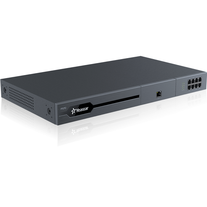 Yeastar P570 o 300/500 Users 60/120 Concurrent Calls o Two Gigabit Ether Port o USB Port + Internal HDD Port