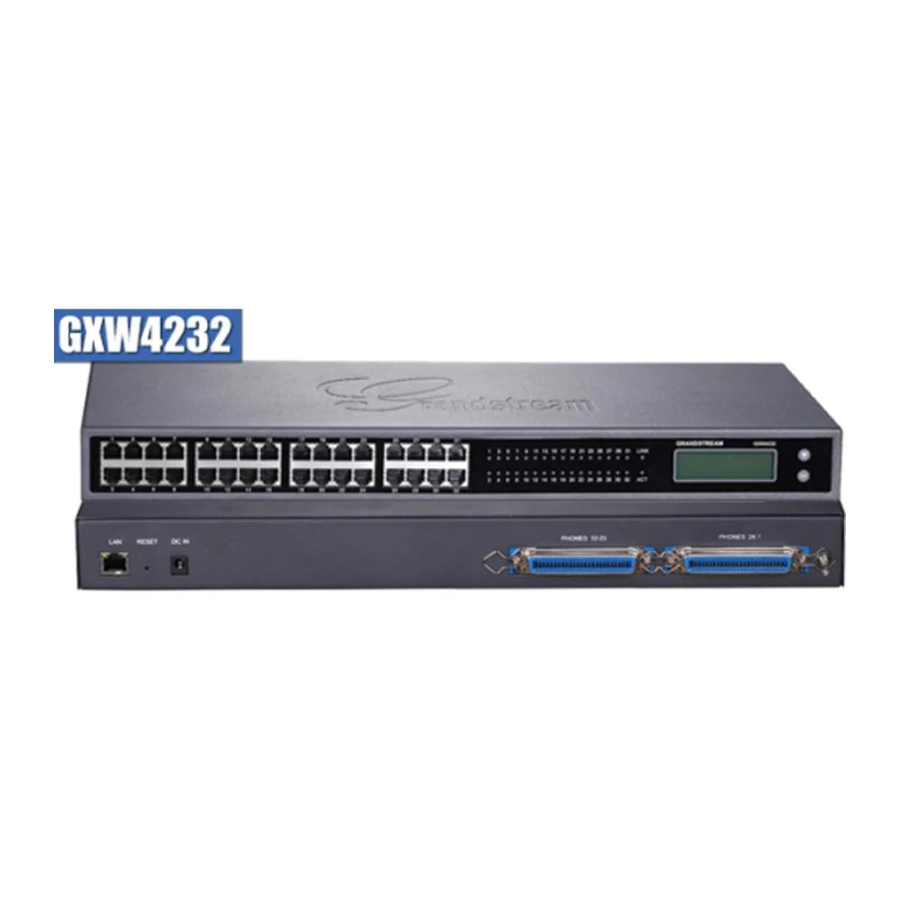 High-Density FXS VoIP Gateway, 32 FXS, 32xRJ11 & 1 50-pin Telco connector, 1x GbE, 12V/5A PSU
