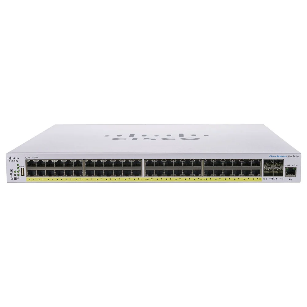 محول شبكة سيسكو جيجابت مدعوم بـ PoE + مع 48 منفذ و4 منافذ SFP