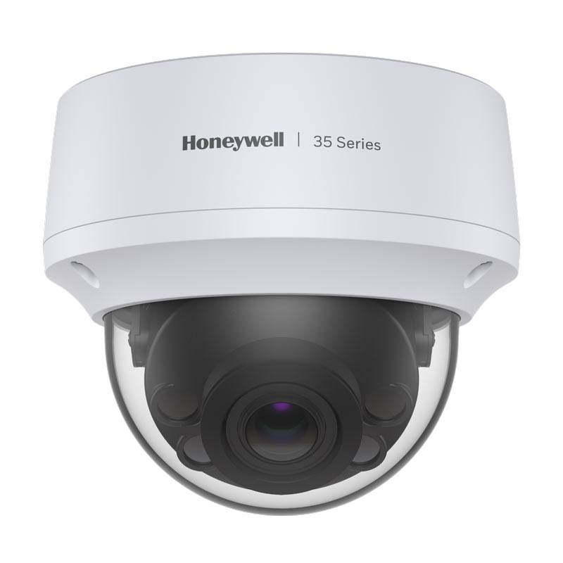 كاميرا Honeywell HC35W48R2 ذات القبة الثابتة الداخلية/الخارجية بدقة 4K، ونطاق ديناميكي واسع، وأشعة تحت الحمراء بمسافة 50 مترًا، وتحليلات فيديو بالذكاء الاصطناعي 