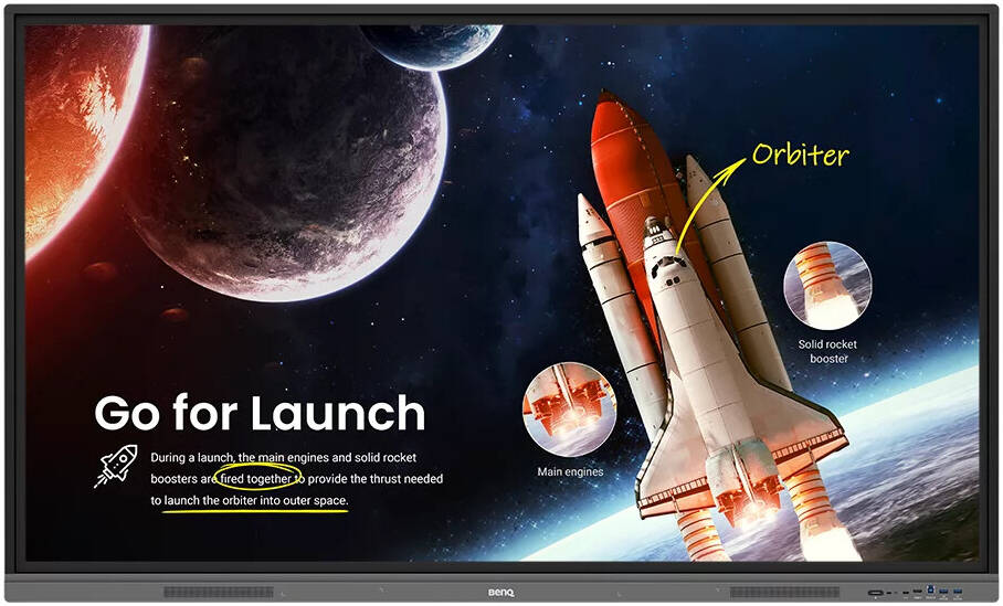 شاشة تفاعلية من سلسلة Essential من نوع BenQ RE6503، حجم 65 بوصة، بدقة 4K.