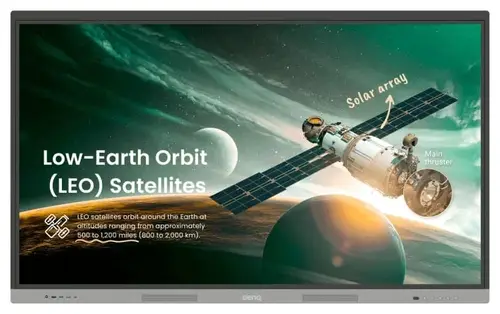 شاشة تفاعلية من سلسلة Essential من نوع BenQ RE6503A، بحجم 65 بوصة، وبدقة 4K، مع نظام أندرويد مدمج.