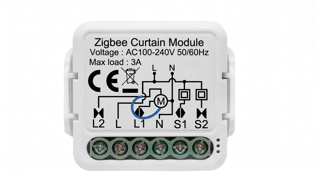 وحدة Zigbee (Dry Contact) تعمل بتوصيلNوL، أحادية (1Gang)، مخصّصة للتحكم الذكي بالأبواب، البوابات، الأنظمة الكهربائية، أو أي أجهزة تتطلب تلامسا جافًا