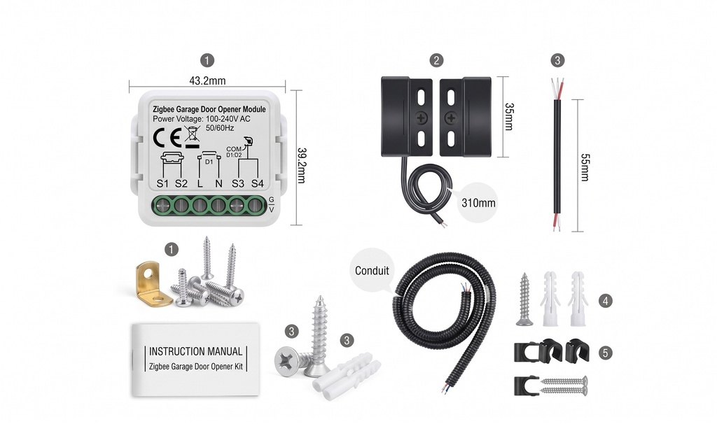 Zigbee mini garage door controller