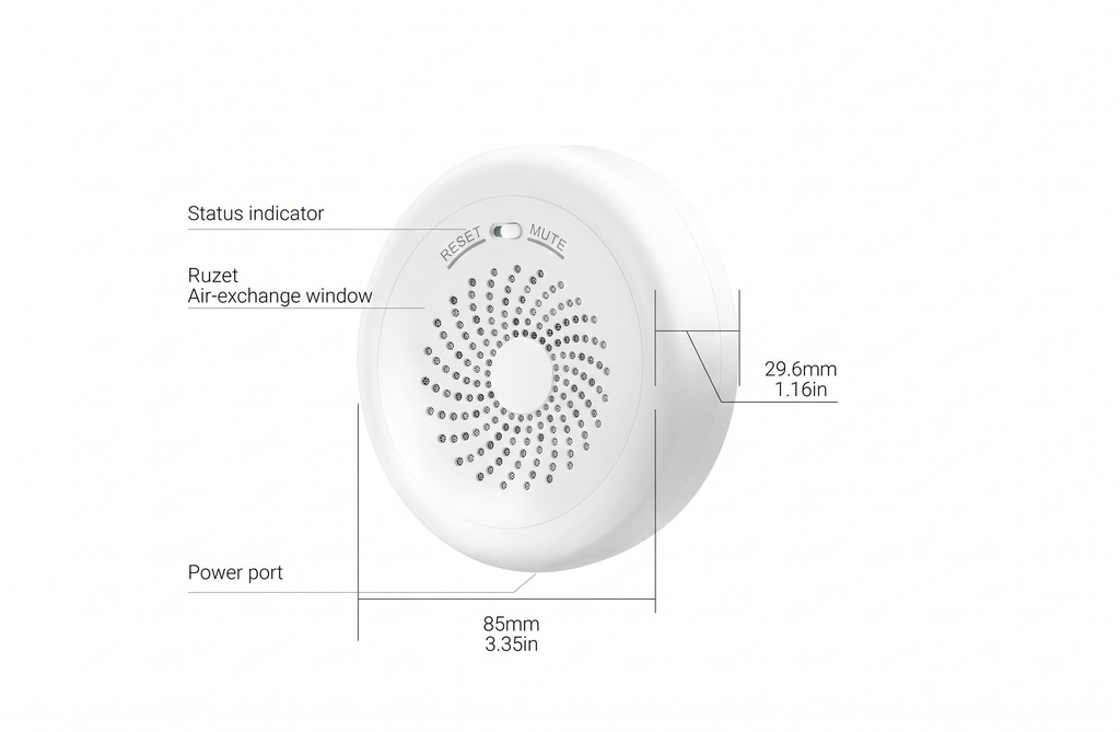 كاشف تسرب غاز ذكي يعمل بتقنية Zigbee، مخصّص الاكتشاف غاز الطبيعي(الميثان)، يوفّر إنذارًا مبكرًا لتعزيز السلامة وإمكانية الربط مع أنظمة المنزل الذكي