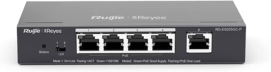 Reyee 5 Ports Gigabit Switch POE and Lifetime Cloud