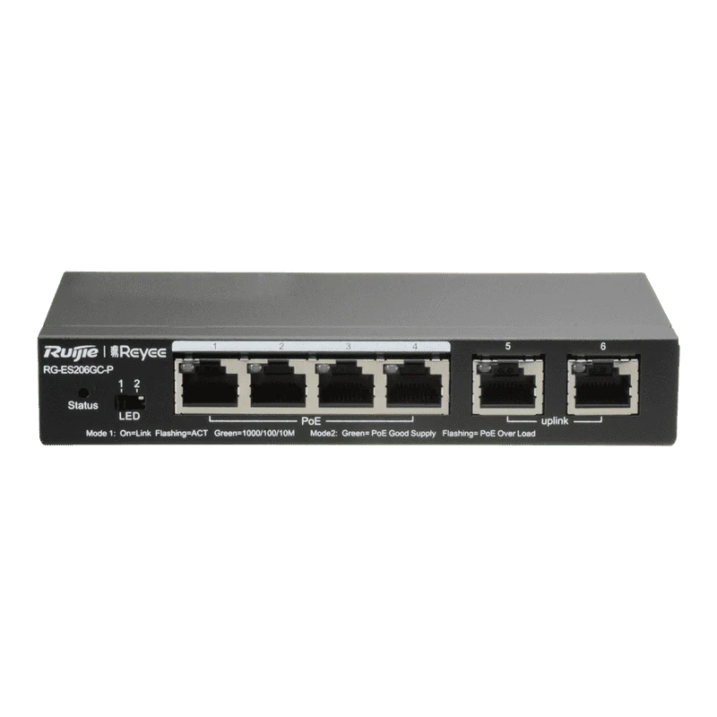 Reyee 6 Ports Gigabit Switch POE and Lifetime Cloud