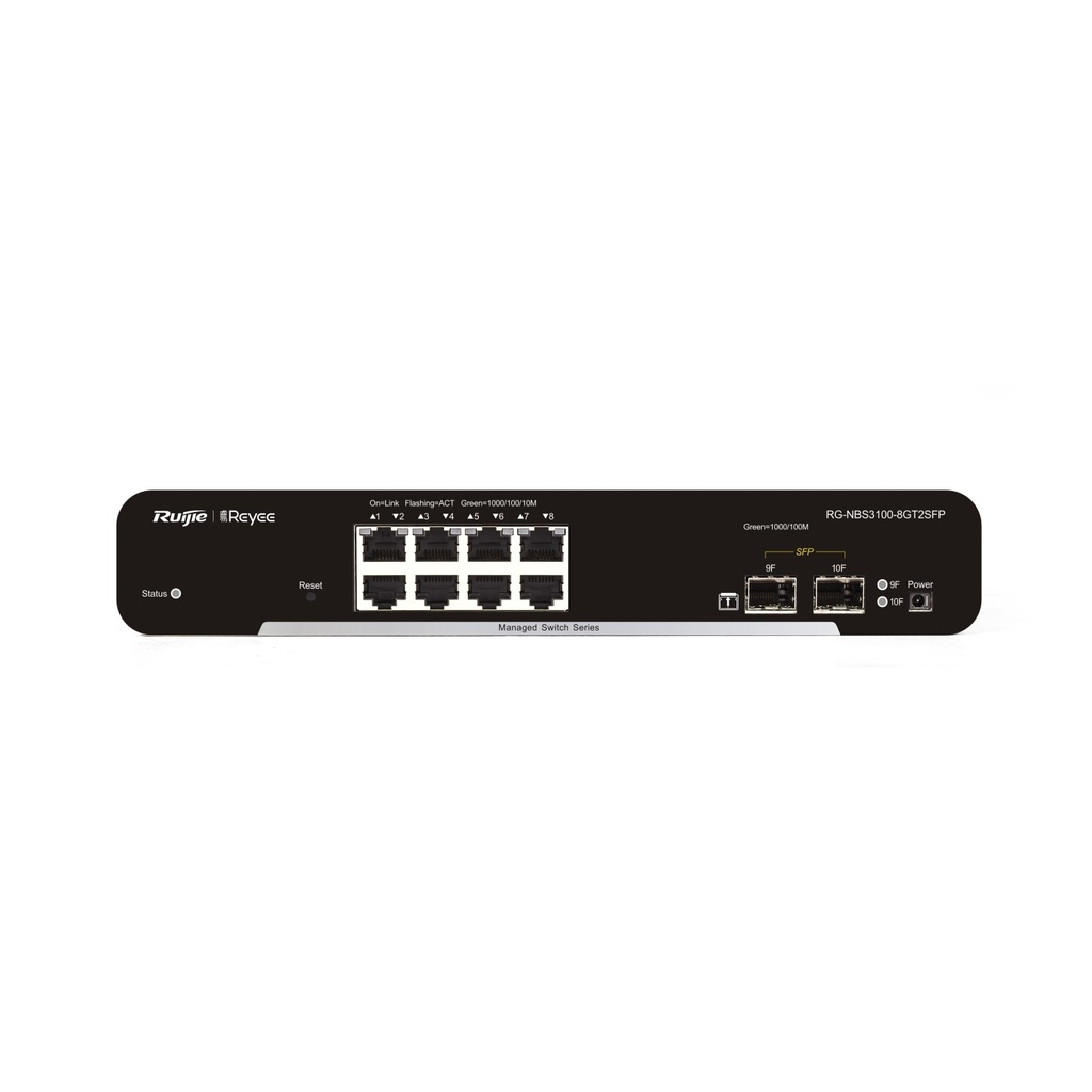 8-Port Gigabit L2 Managed Switch, 8 Gigabit RJ45 Ports,2 SFP Slots, Desktop Steel Case
