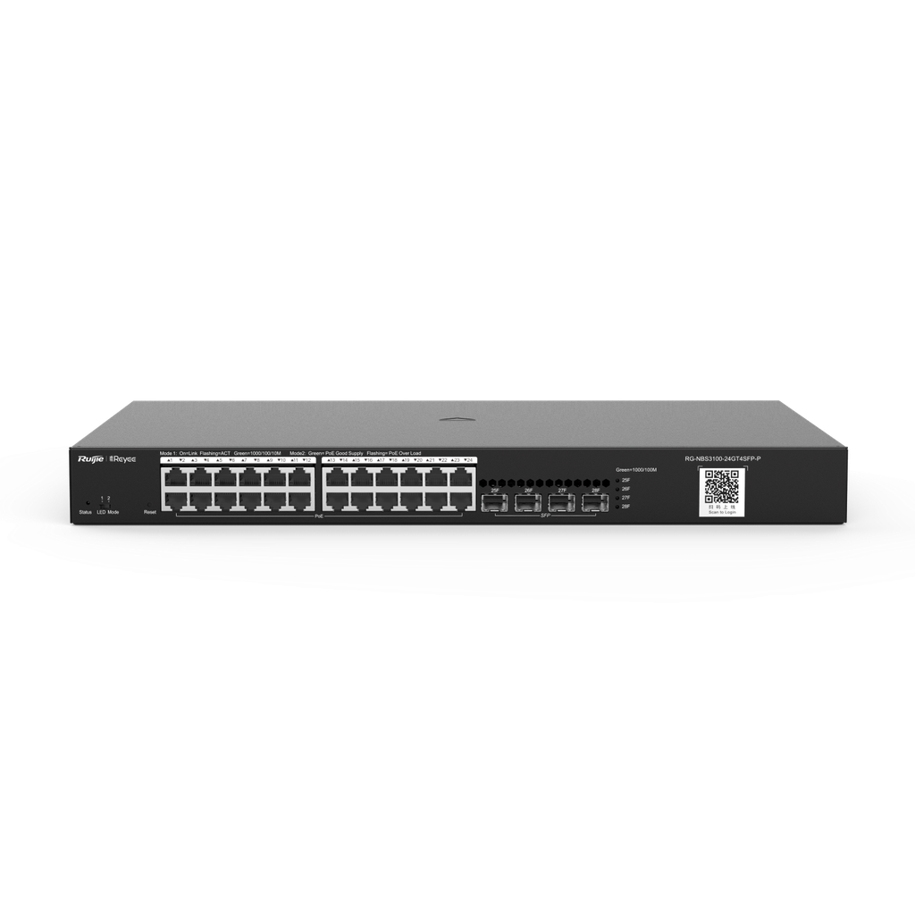 سويتش جيجابت في الثانية 24 منافذ و 4SFP- POE -و كلاود مدى الحياة من Reyee
