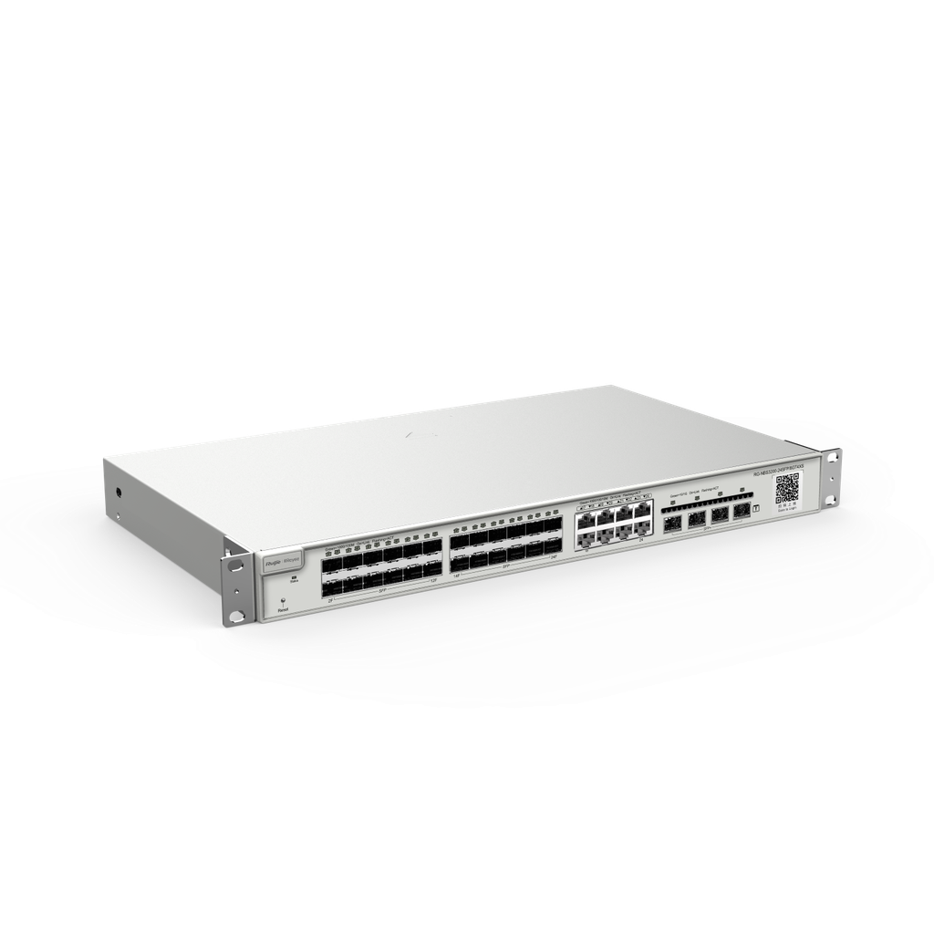 24-Port SFP L2 Managed 10G Switch, 24 SFP Slots, 8 Gigabit RJ45 Combo Ports, 4 *10G SFP+ Slots, 19-inch Rack-mountable Steel Case