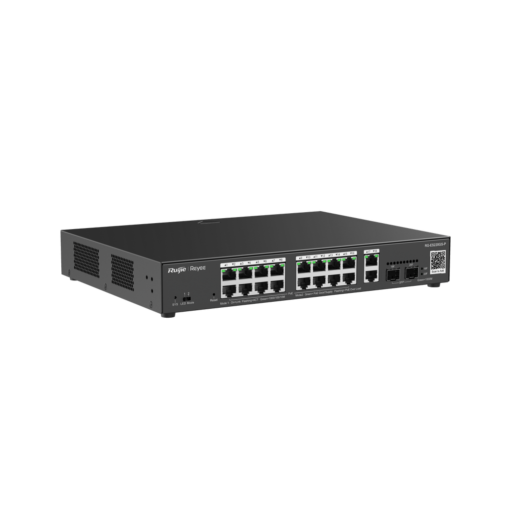 RG-ES220GS-P 20-Port Gigabit Smart Cloud Managed PoE Switch