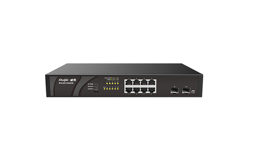 8 x 1000M copper ports and 2 x 1000M uplink SFP ports: 8 ports for PoE/PoE+, with the maximum PoE power up to 120 W; unmanaged switch;