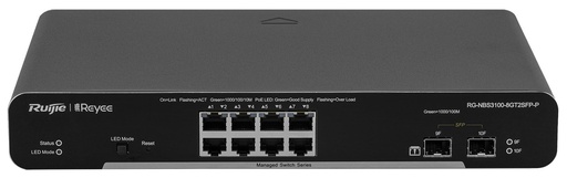 8-Port Gigabit L2 Managed Switch, 8 Gigabit RJ45 Ports,2 SFP Slots, Desktop Steel Case
