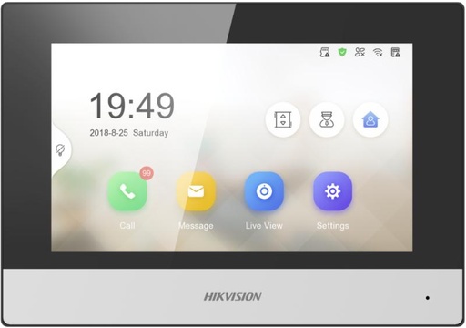 شاشة انتركوم انالوج HIKVISION 2 Wire Video Intercom Indoor station with 7-Inch Colorful TFT LCD
